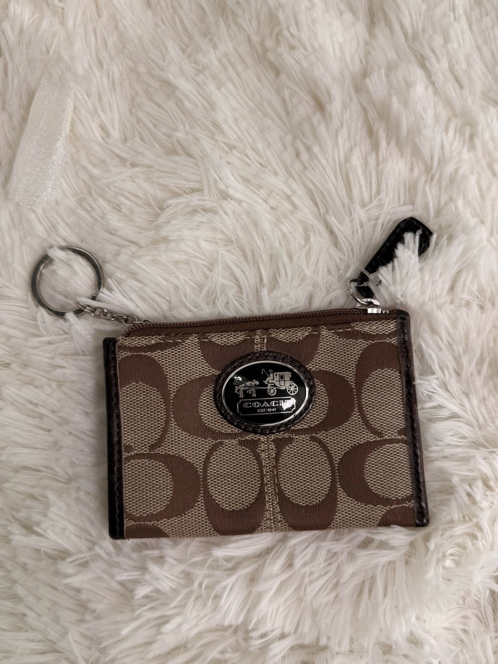 Coach Card case in signature jacquard